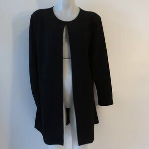 Womens Definitive Black Faux Suede Long Blazer 0